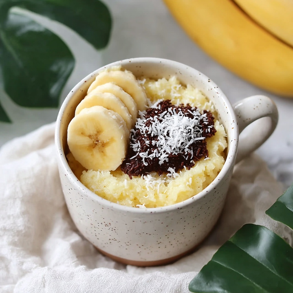 Wheat-Free Keto Banana Coconut Mug Cake Recipe - Recipe Image