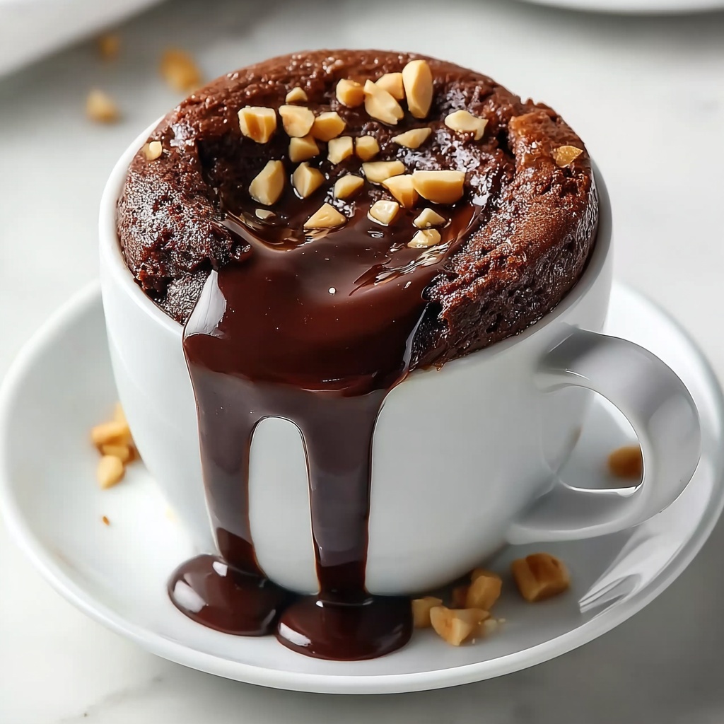 Keto Peppercorn Sauce Peanut Butter Chocolate Lava Mug Cake Recipe - Recipe Image