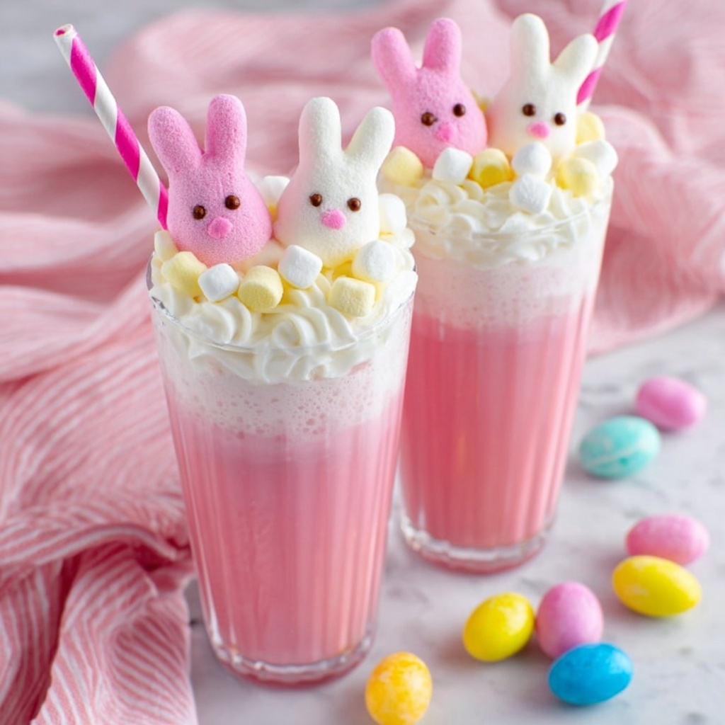 Easter Punch with Strawberry Ice Cream, Lemonade, and Festive Toppings Recipe - Recipe Image
