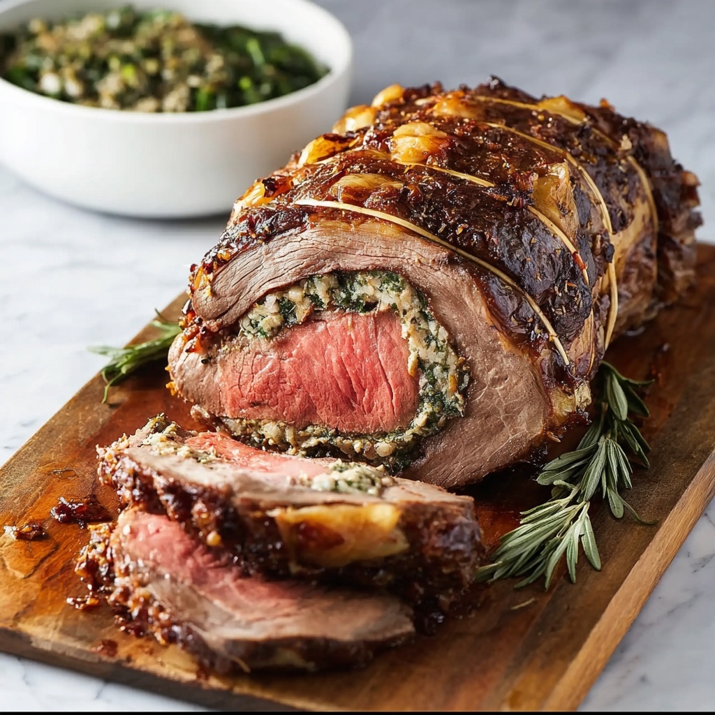 Baked Stuffed Flank Steak Recipe - Recipe Image