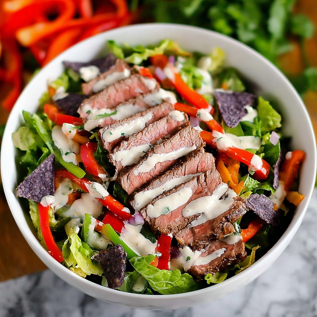 Steak Fajita Salad with Chipotle Ranch Dressing Recipe - Recipe Image