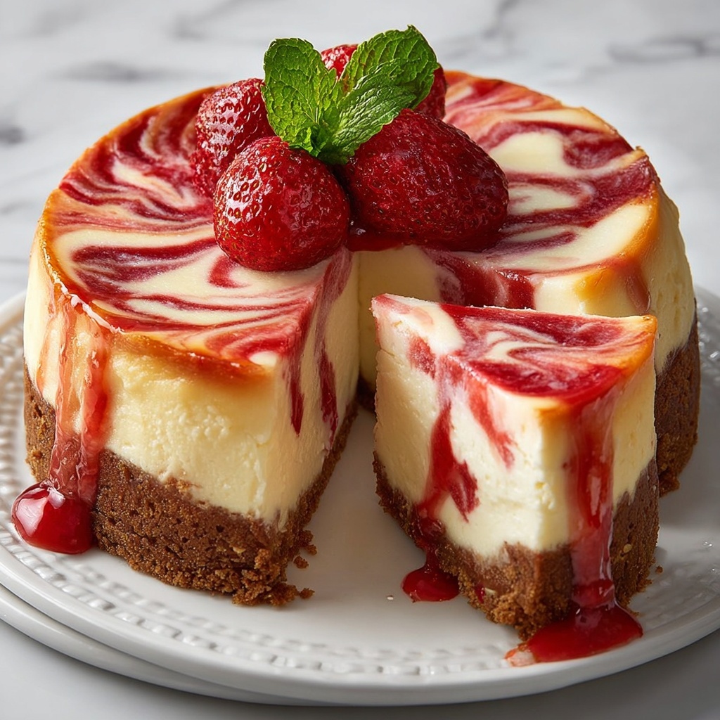 Strawberry Swirl Cheesecake: The Ultimate Dessert Recipe - Recipe Image