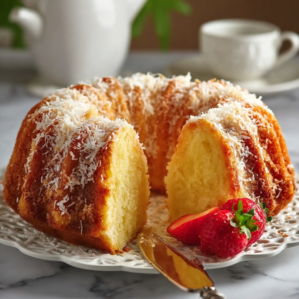 Delicious Coconut Cream Cheese Pound Cake Recipe - Recipe Image