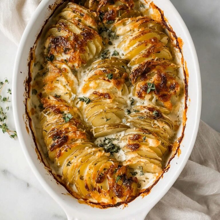 Creamy Scalloped Potatoes with Crispy Cheese Edges Recipe