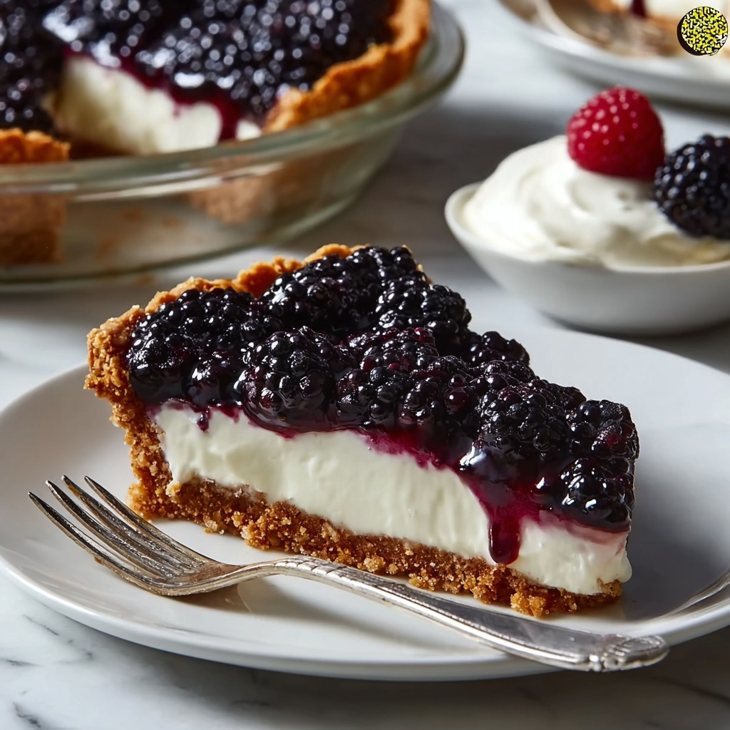 Blackberry Pie with Cream Cheese and Heart-Shaped Pastry Toppers Recipe - Recipe Image