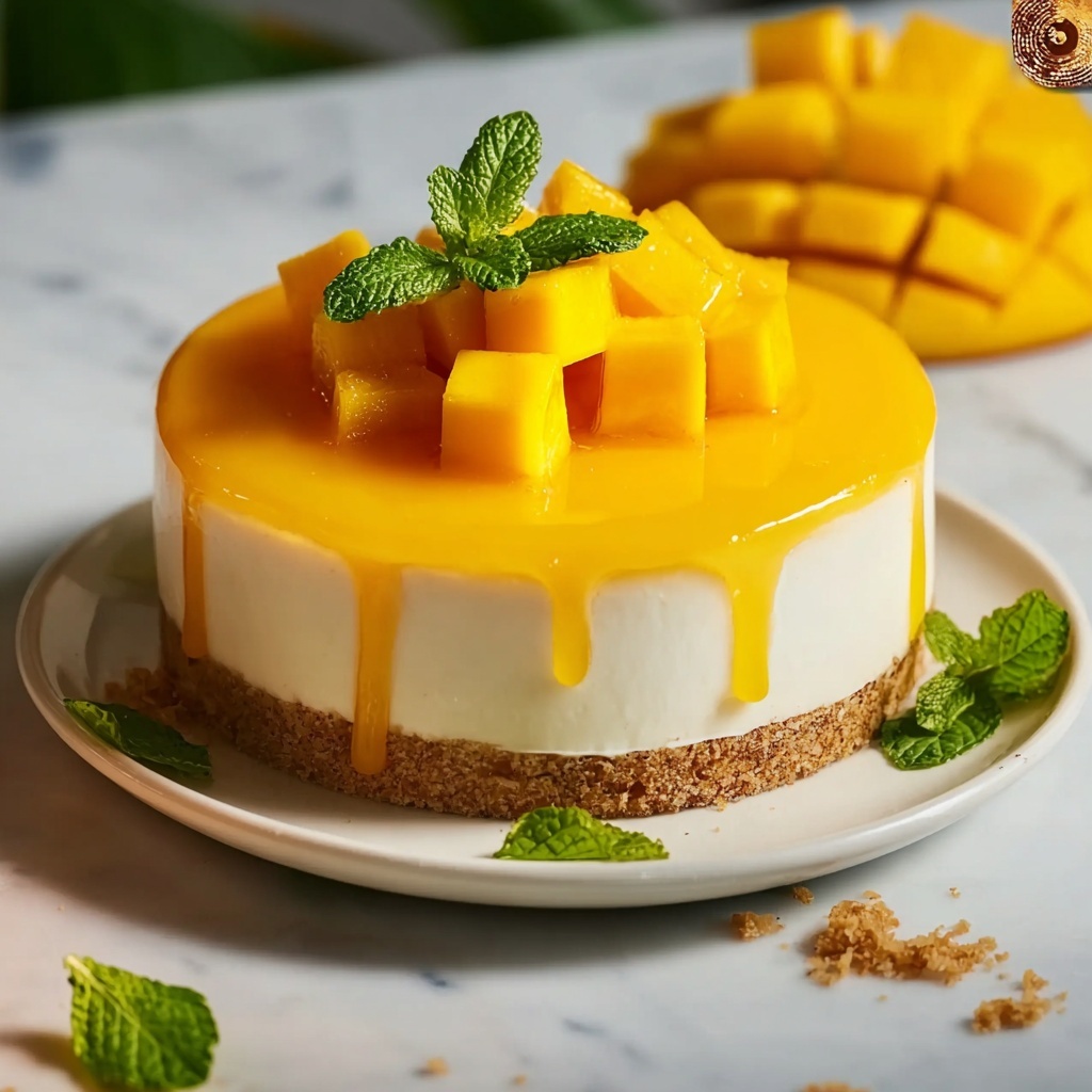 No Bake Mango Cheesecake Recipe - Recipe Image