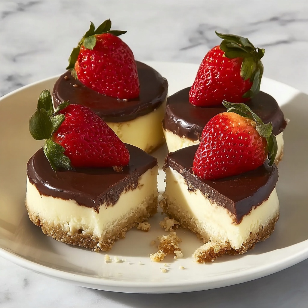 Mini Cheesecakes with Chocolate-Covered Strawberries Recipe - Recipe Image