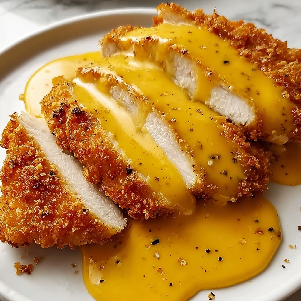 Pretzel Chicken with Cheddar Sauce: 7 Comforting Steps Recipe - Recipe Image