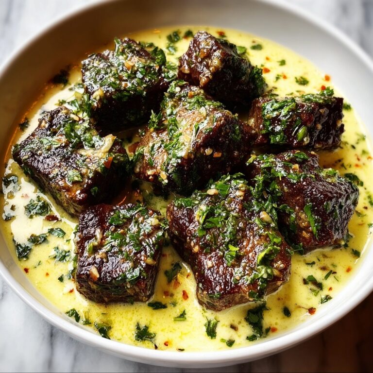 Garlic Butter Steak Bites with Parmesan Cream Sauce Recipe
