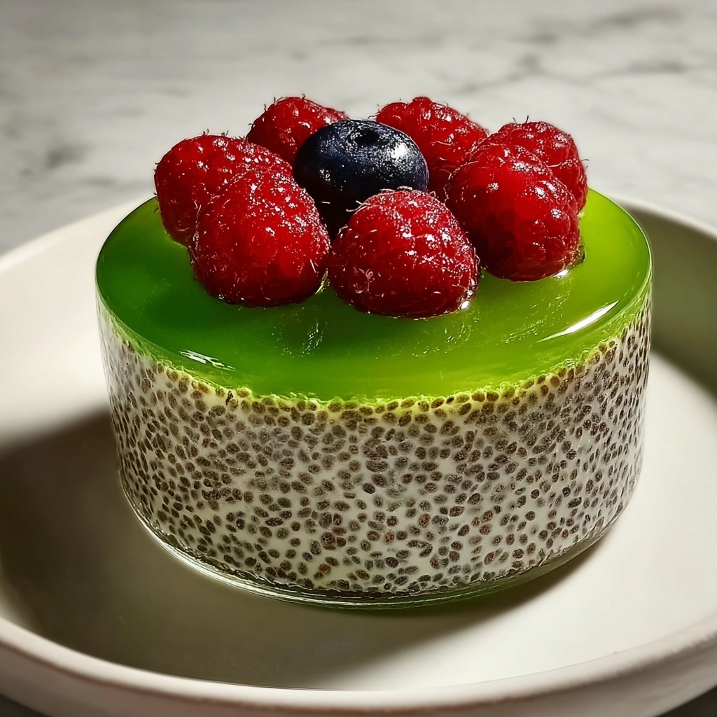 Matcha Chia Pudding with Fresh Berries Recipe - Recipe Image