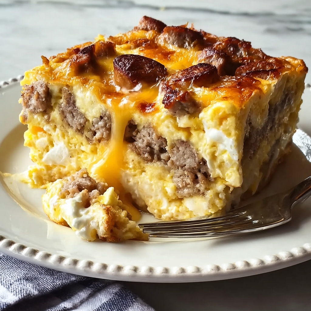Cheesy Sausage & Egg Breakfast Casserole Recipe - Recipe Image