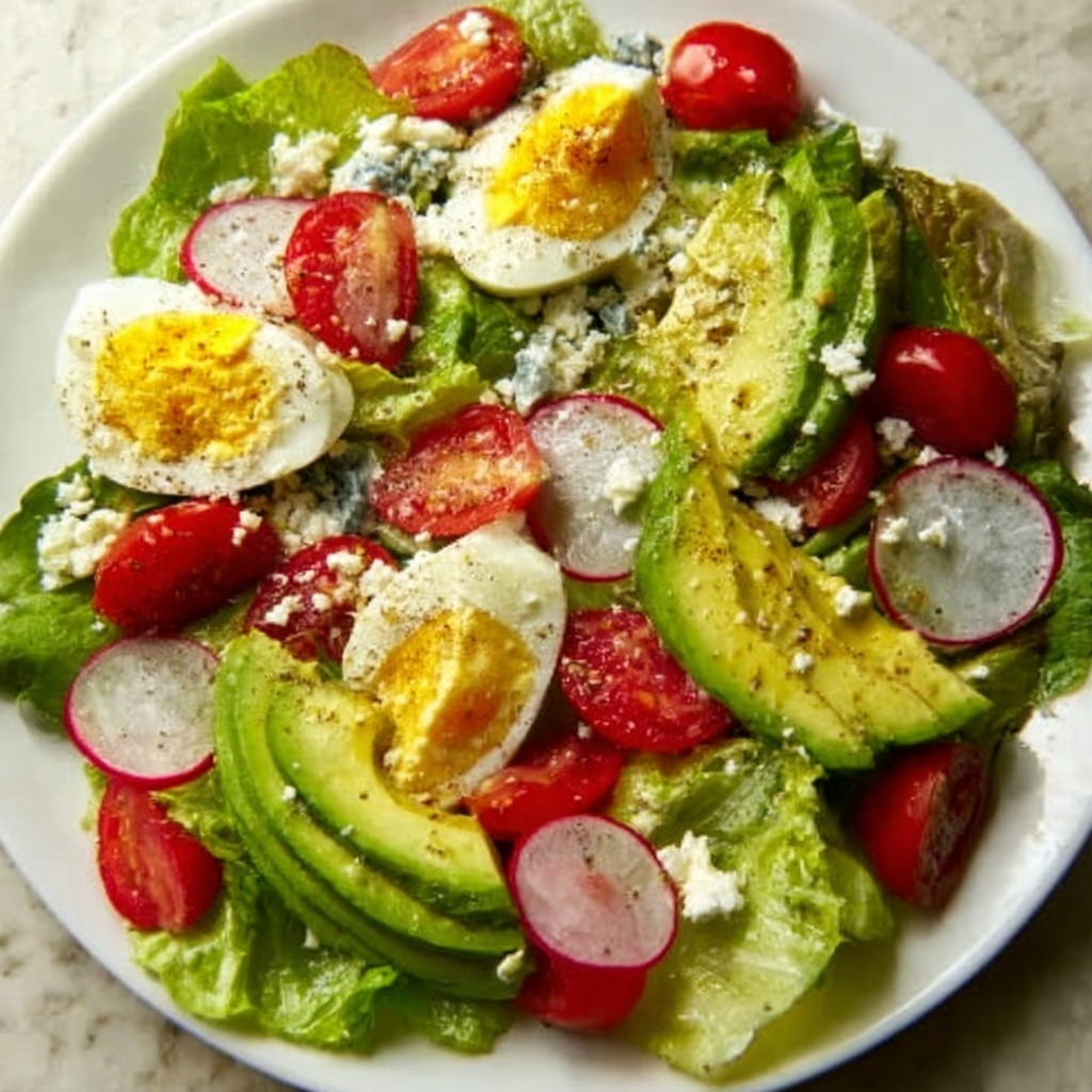 Easter Garden Salad with Feta, Hard-Boiled Eggs, and Fresh Fruits Recipe - Recipe Image