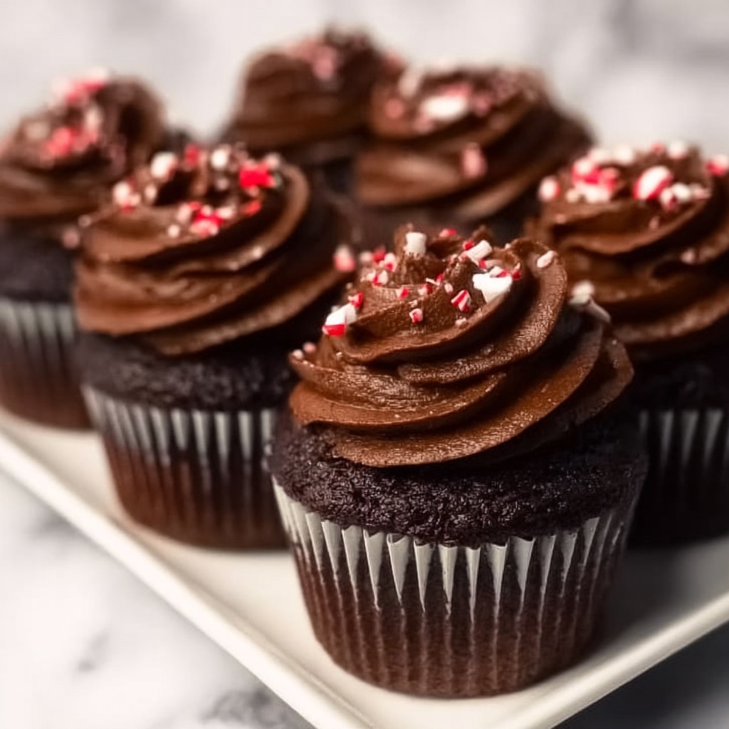 Peppermint Mocha Chocolate Cupcakes Recipe - Recipe Image
