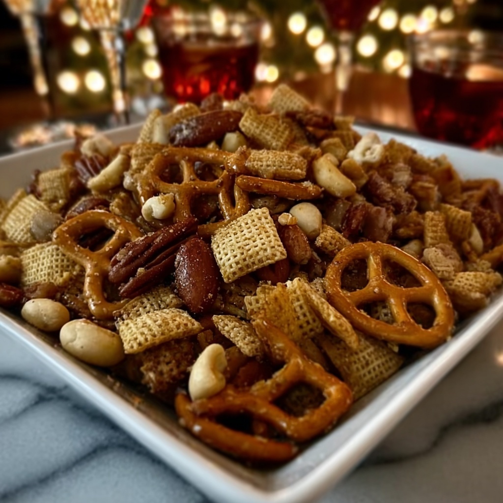 Christmas Eve Savory Snack Mix Recipe - Recipe Image