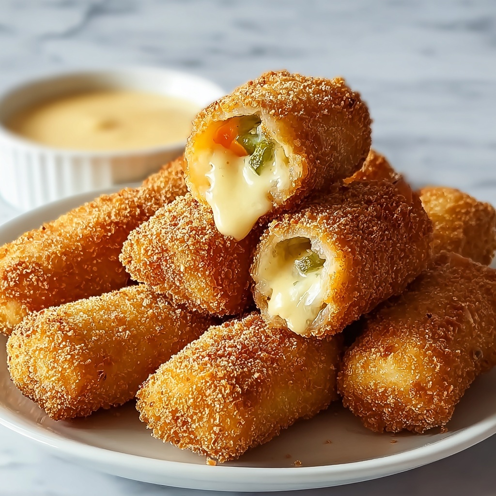 Irresistible Stuffed Fried Pickles with Mozzarella and Ham Recipe - Recipe Image