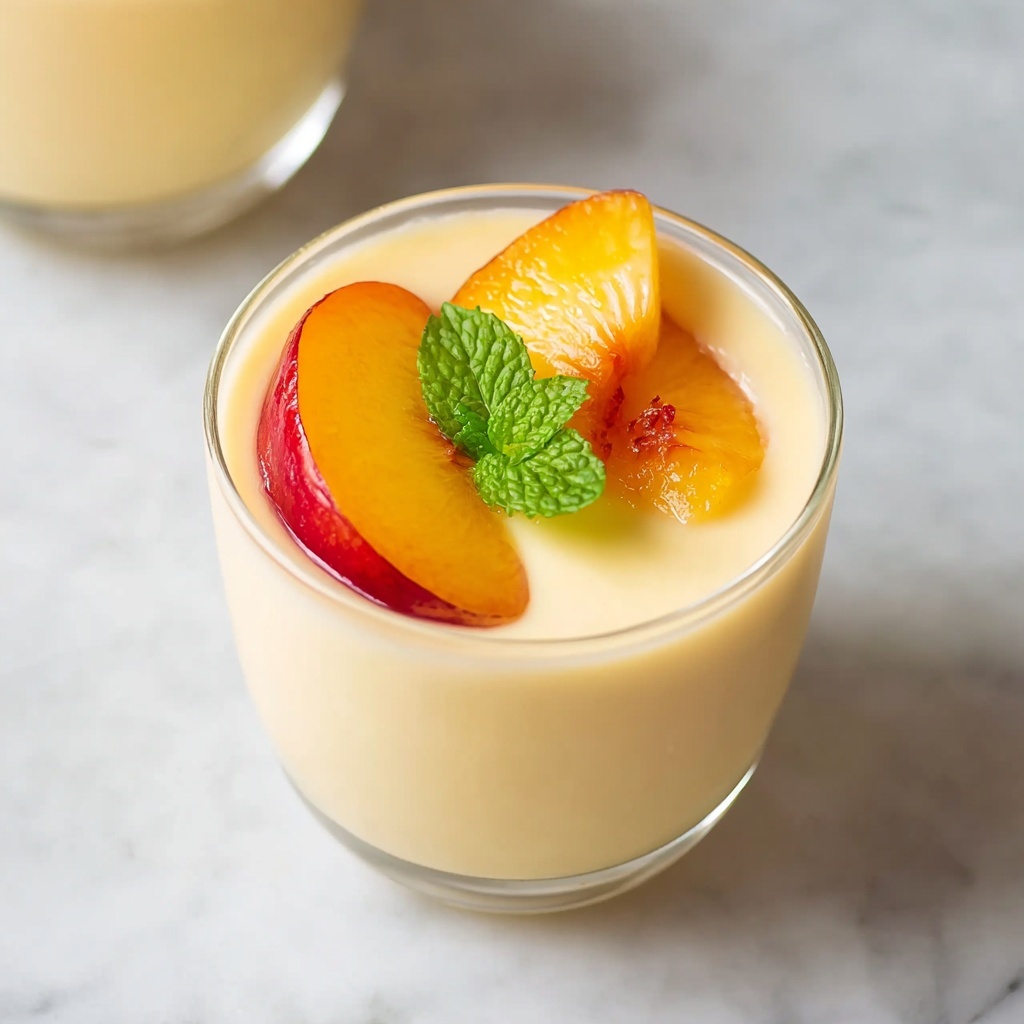 Homemade Peach Posset: A Creamy Summer Treat Recipe - Recipe Image