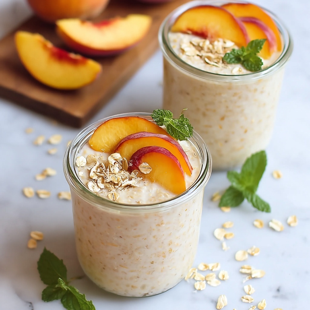 Peaches & Cream Overnight Oats Recipe - Recipe Image