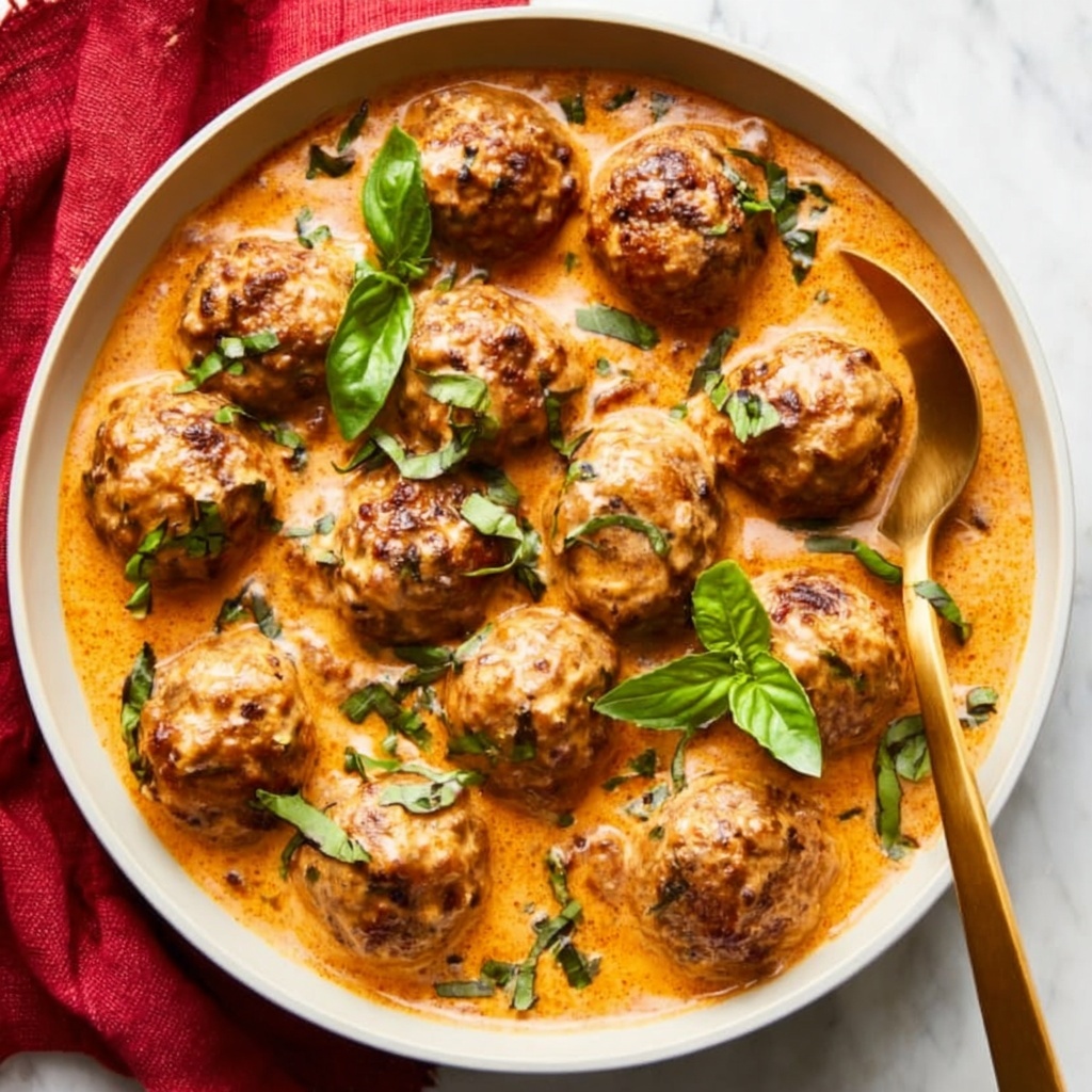 Creamy Marry Me Chicken Meatballs Recipe - Recipe Image