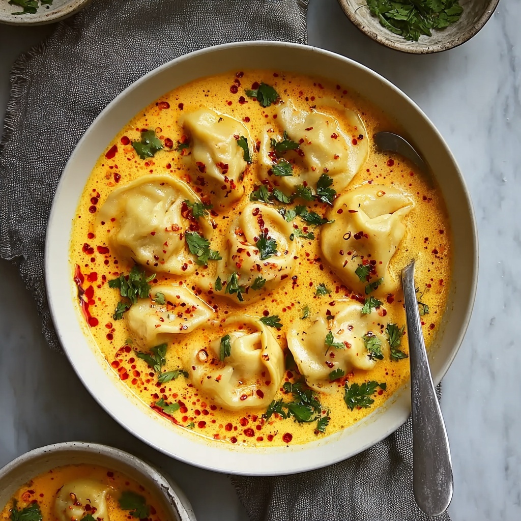 Easy Thai Coconut Curry Dumpling Soup Recipe - Recipe Image