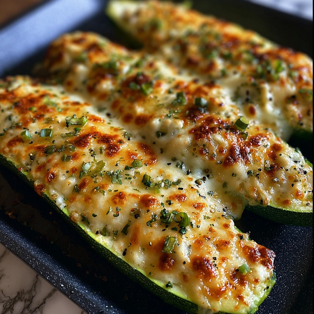 Cheesy Garlic Zucchini Steaks Recipe - Recipe Image