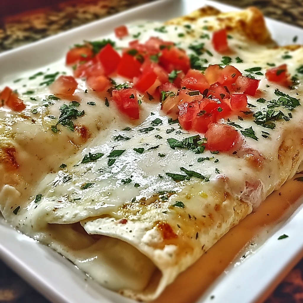 Chicken Enchiladas with Sour Cream White Sauce Recipe - Recipe Image