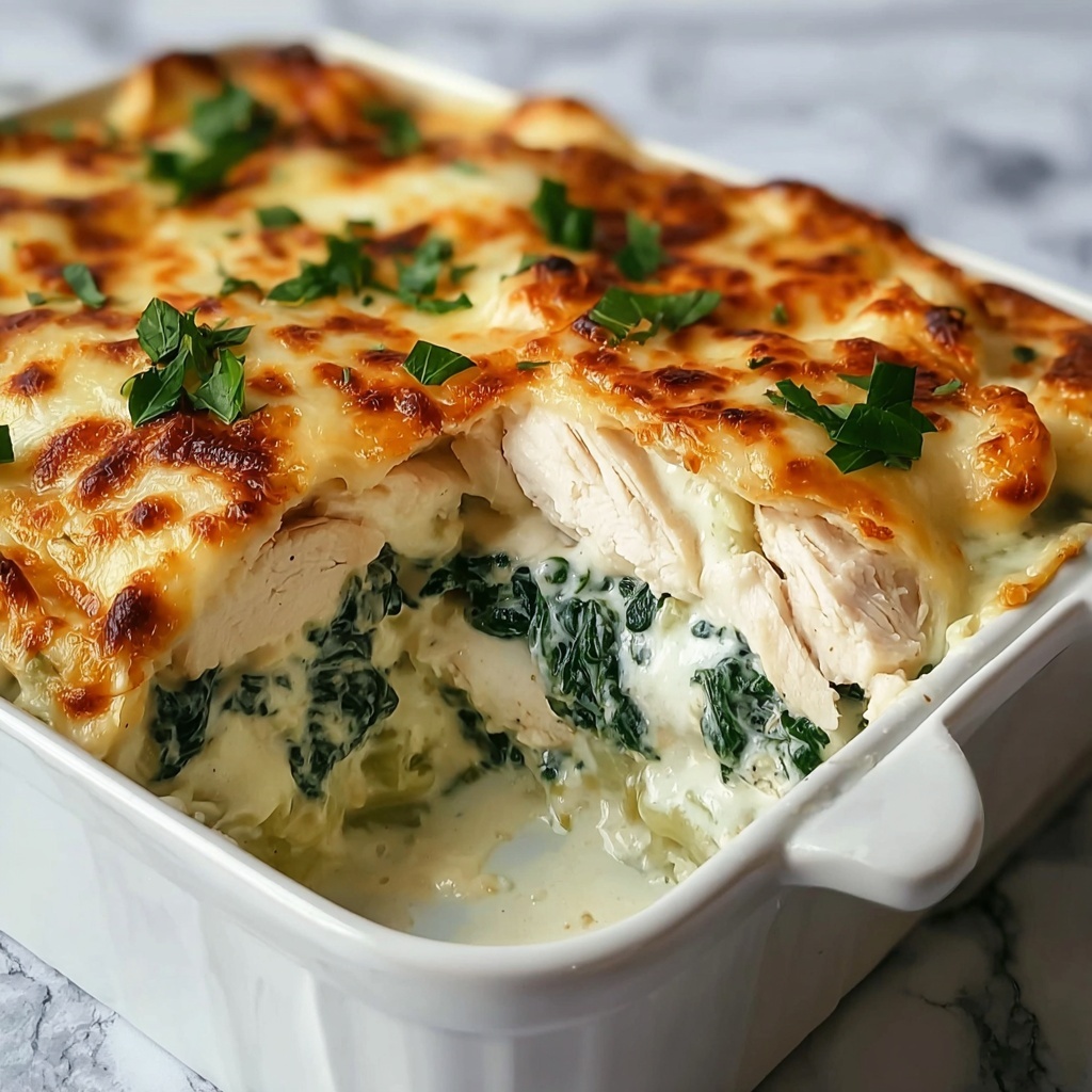 Creamy Chicken and Spinach Casserole Recipe - Recipe Image