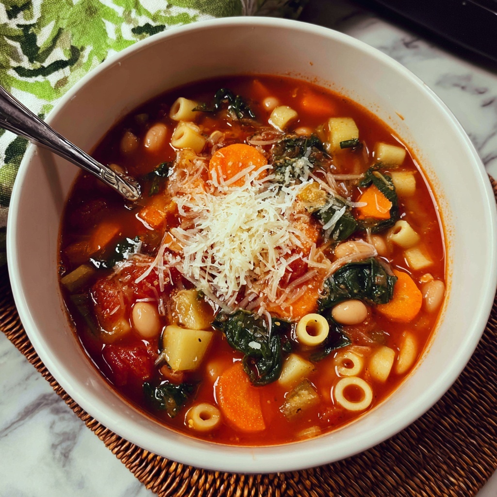 Hearty Vegetable Minestrone Soup Recipe - Recipe Image