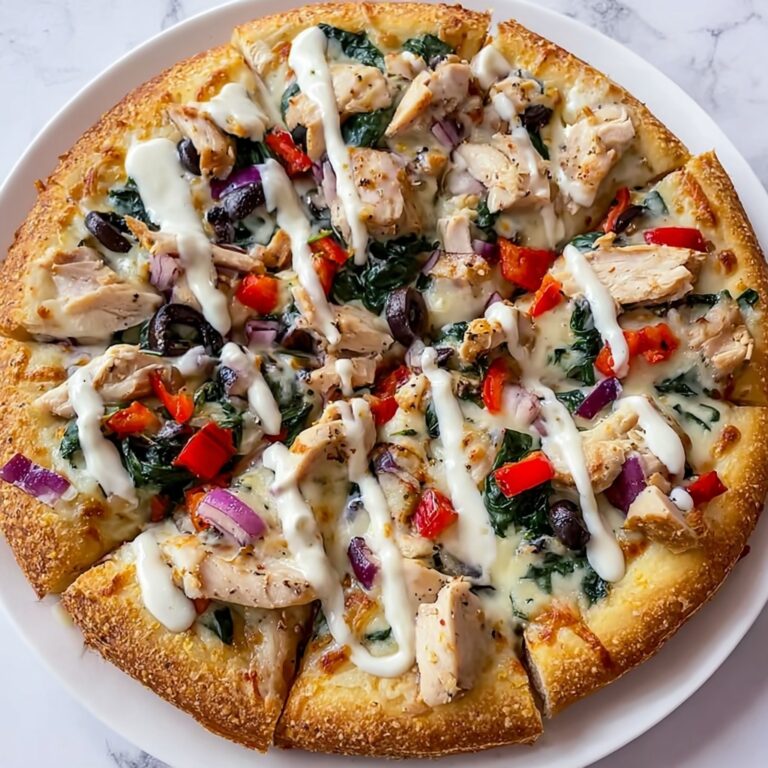 Greek Pizza with Tzatziki Drizzle Recipe