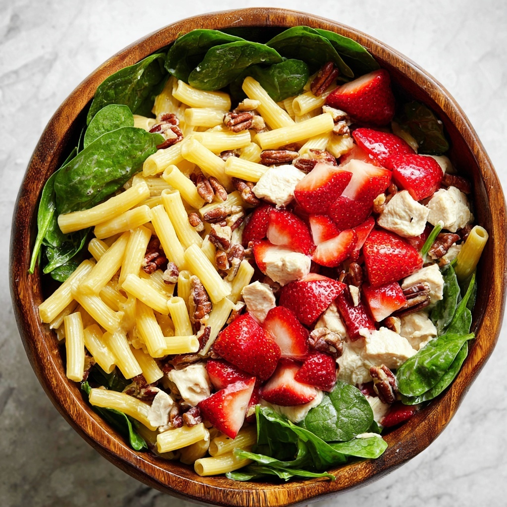 Strawberry Chicken and Spinach Pasta Salad Recipe - Recipe Image