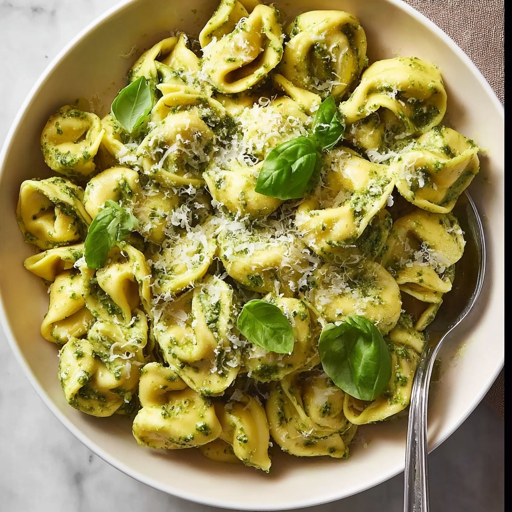 Pesto Tortellini with Spinach and Parmesan Recipe - Recipe Image