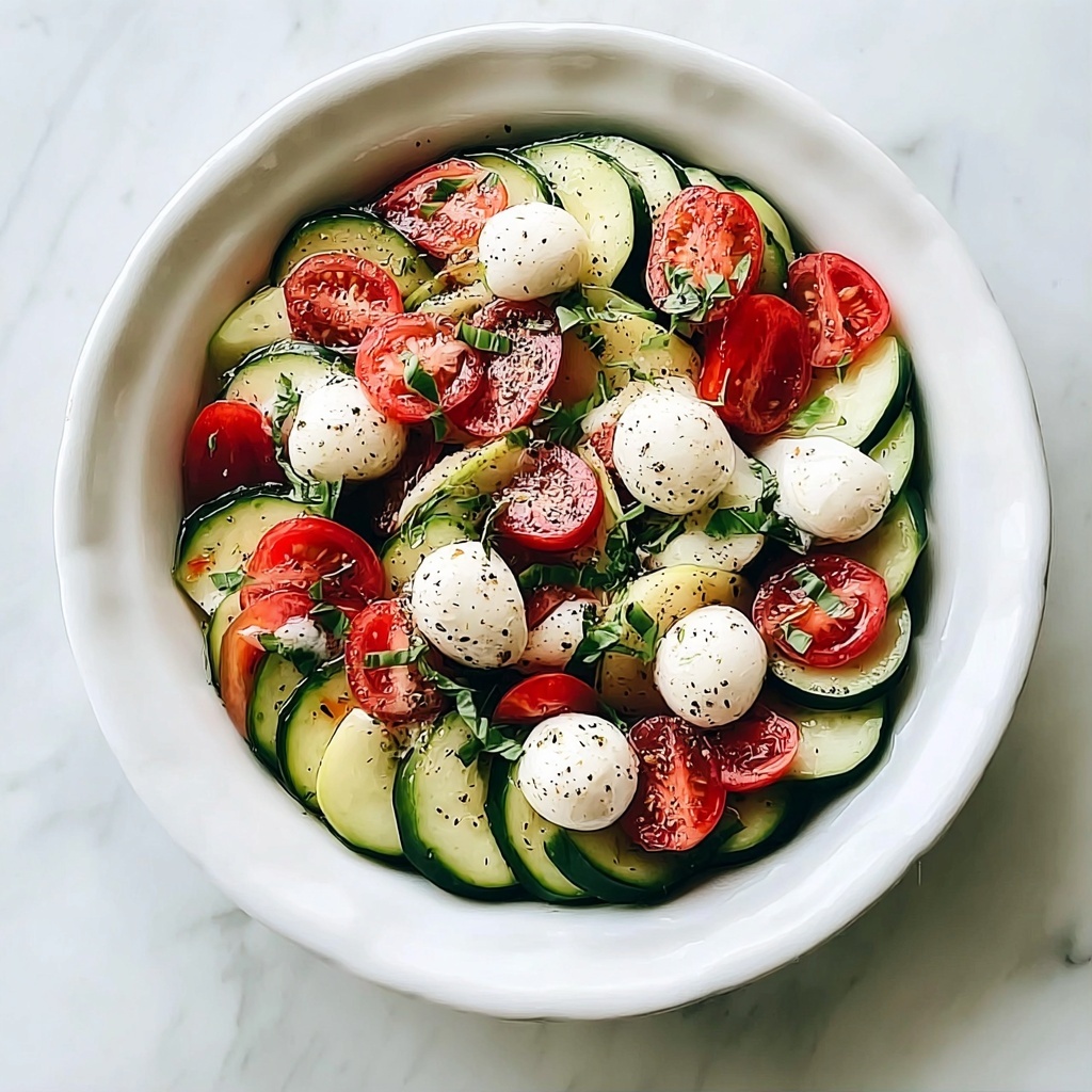 Crisp Cucumber Caprese Salad for Refreshing Summer Bliss Recipe - Recipe Image