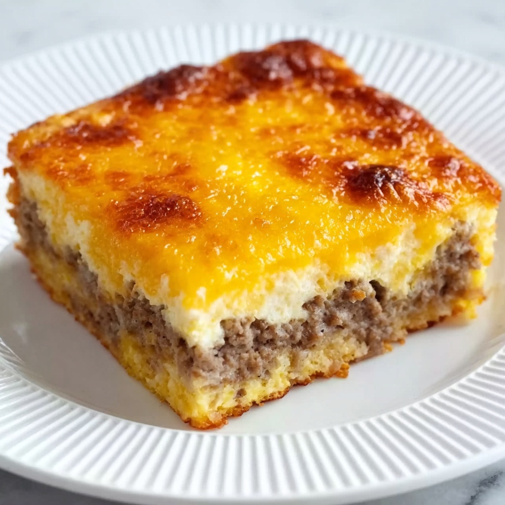 Breakfast Casserole with Crescent Rolls, Sausage, Eggs, and Cheddar Cheese Recipe - Recipe Image