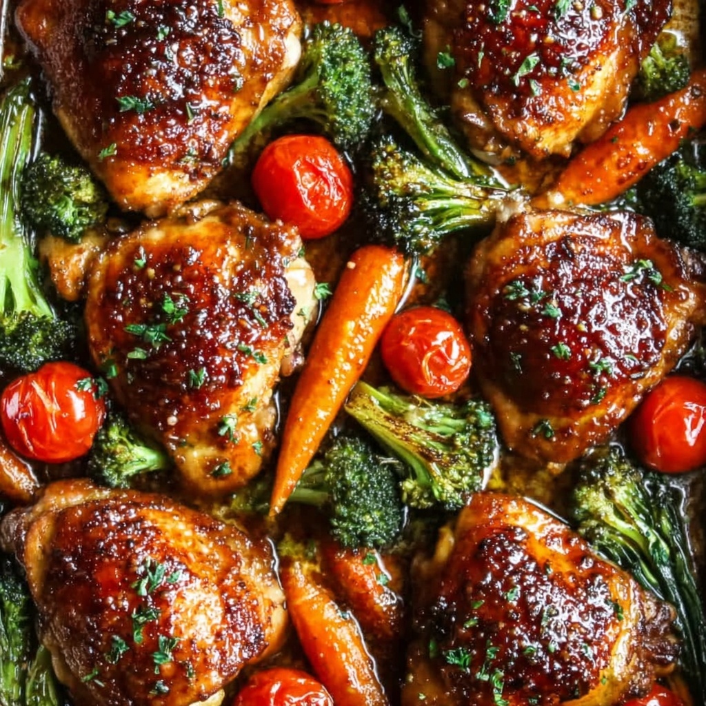 One Pan Balsamic Chicken and Veggies Recipe - Recipe Image
