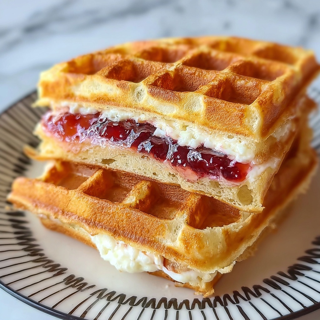 Easy Frozen Waffle Sweet Breakfast Sandwich Recipe - Recipe Image