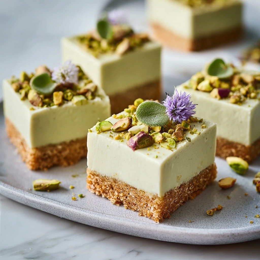 Irresistible Pistachio Cream Cheesecake Bars for Home Chefs Recipe - Recipe Image