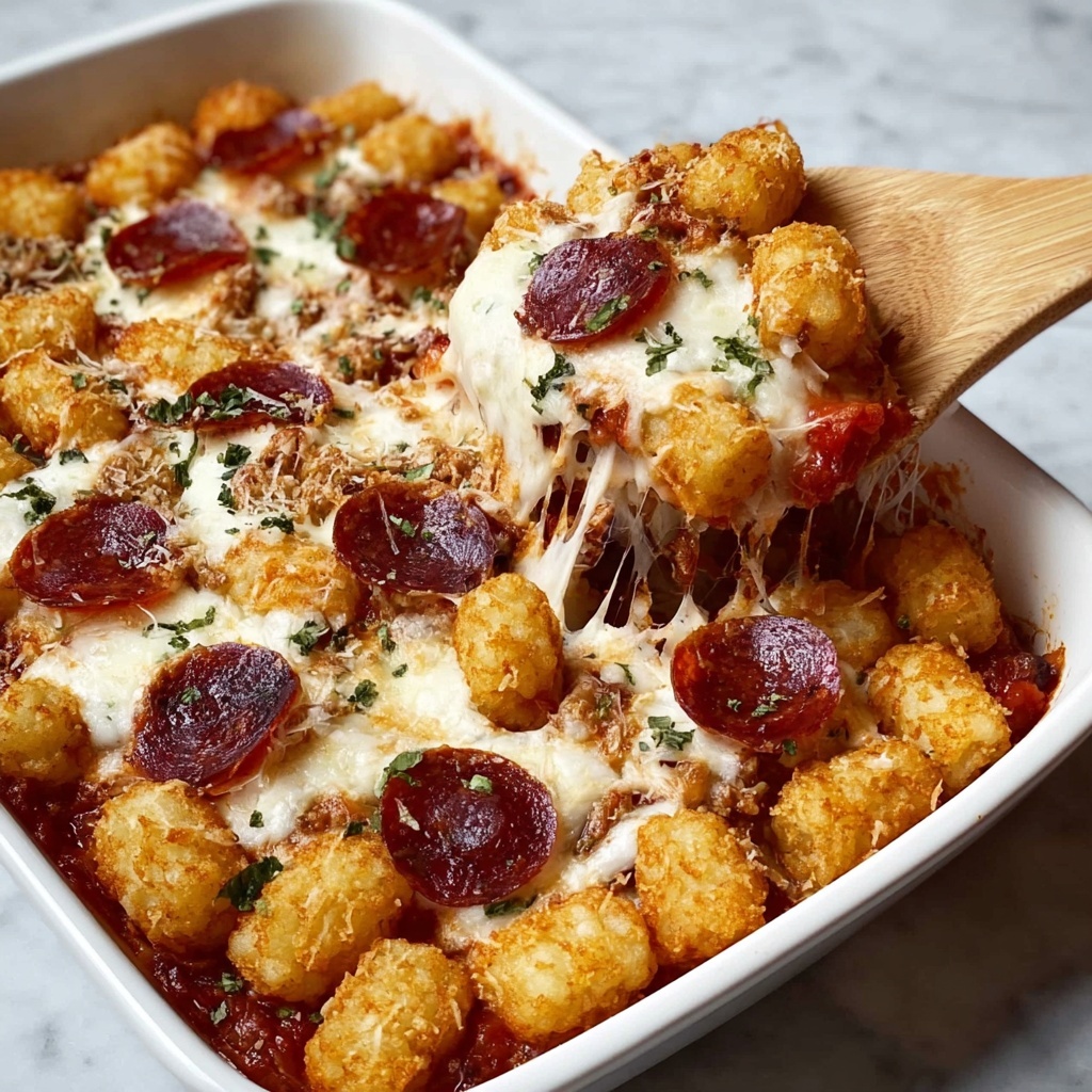 Tater Tot Pizza Casserole Recipe - Recipe Image