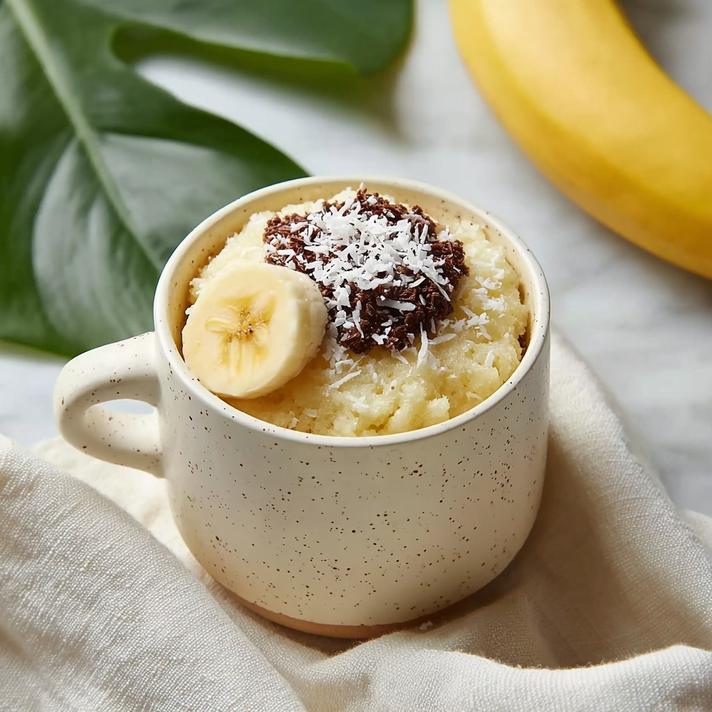 Wheat-Free Keto Banana Coconut Mug Cake Recipe - Recipe Image