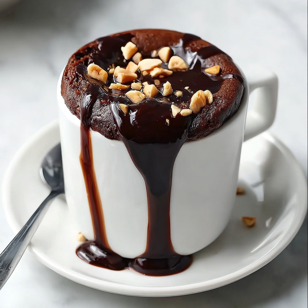 Keto Peppercorn Sauce Peanut Butter Chocolate Lava Mug Cake Recipe - Recipe Image