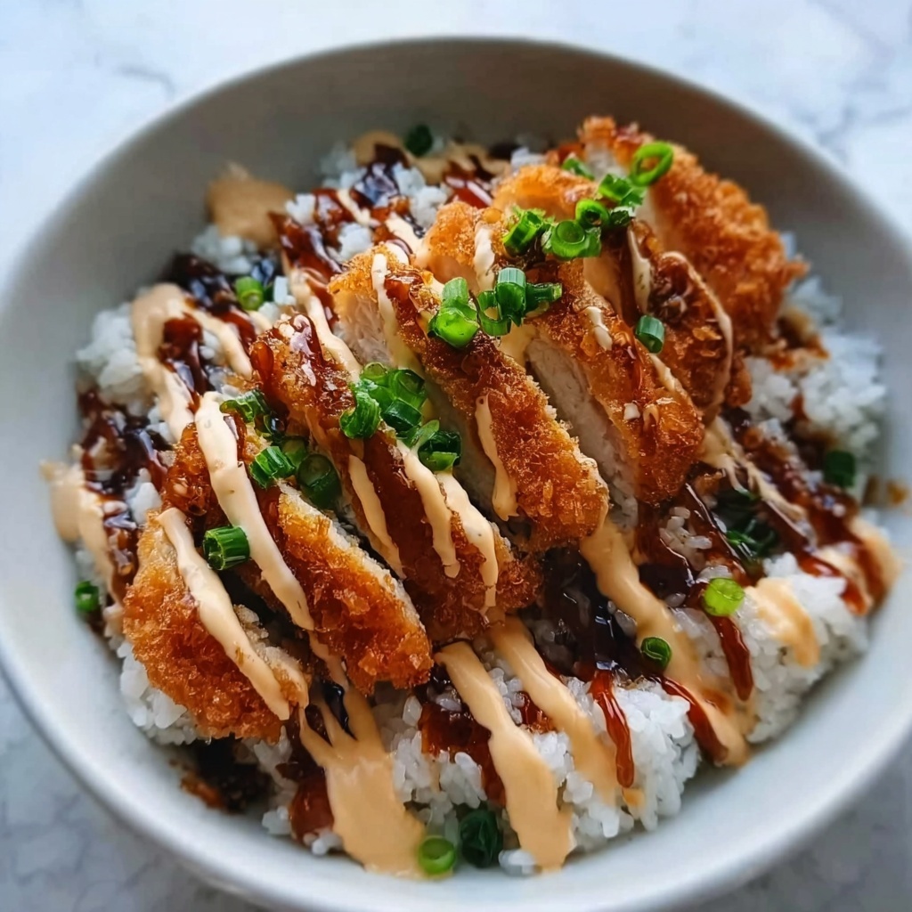 Crispy Chicken Katsu Rice Bowl with Tonkatsu Sauce Recipe - Recipe Image