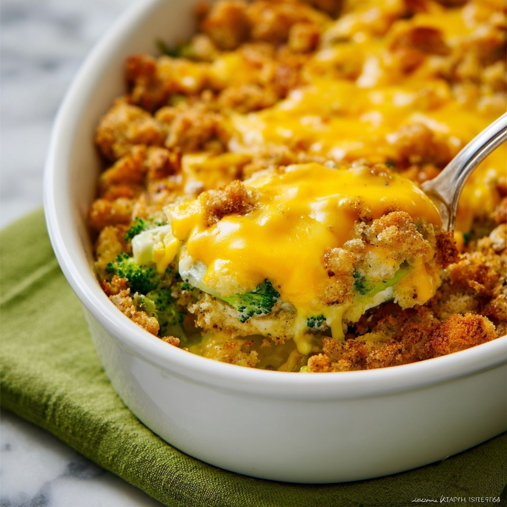 Cheesy Stuffing Casserole Recipe - Recipe Image