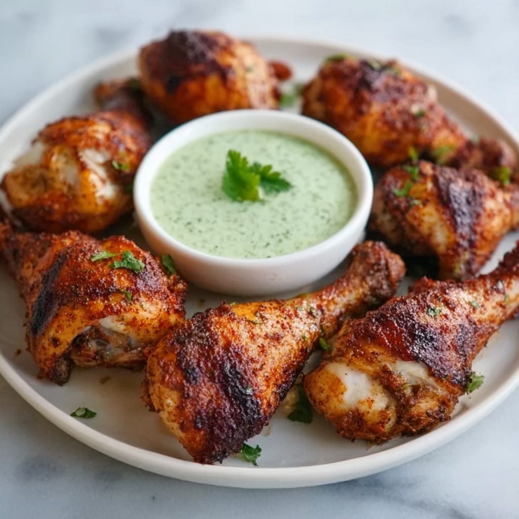 Peruvian-Style Roast Chicken with Green Cilantro Sauce Recipe - Recipe Image