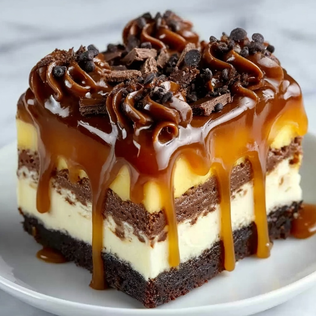 Caramel Brownie Cheesecake Recipe - Recipe Image