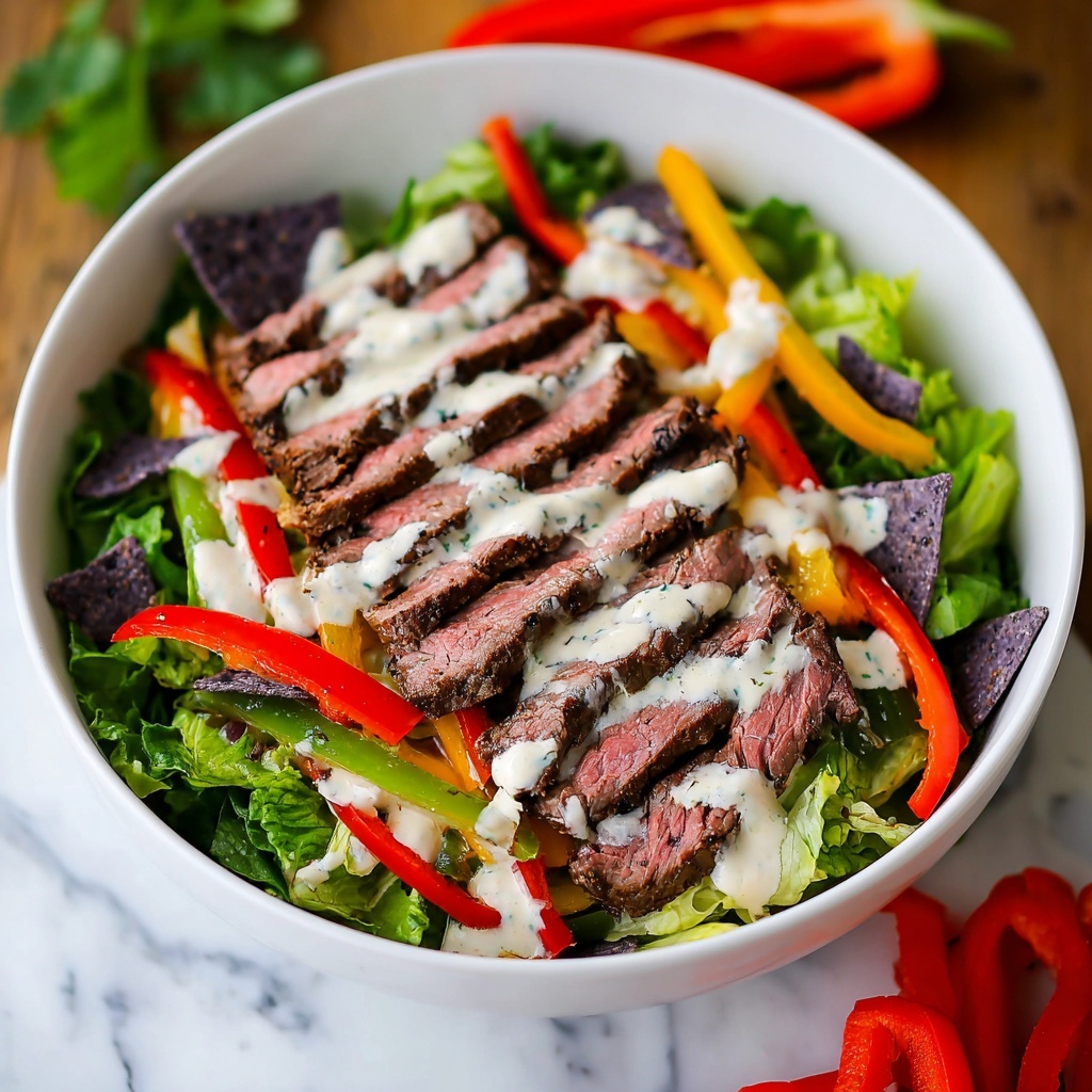 Steak Fajita Salad with Chipotle Ranch Dressing Recipe - Recipe Image