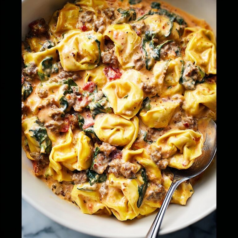Slow Cooker Sausage and Cheese Tortellini with Spinach and Tomatoes Recipe