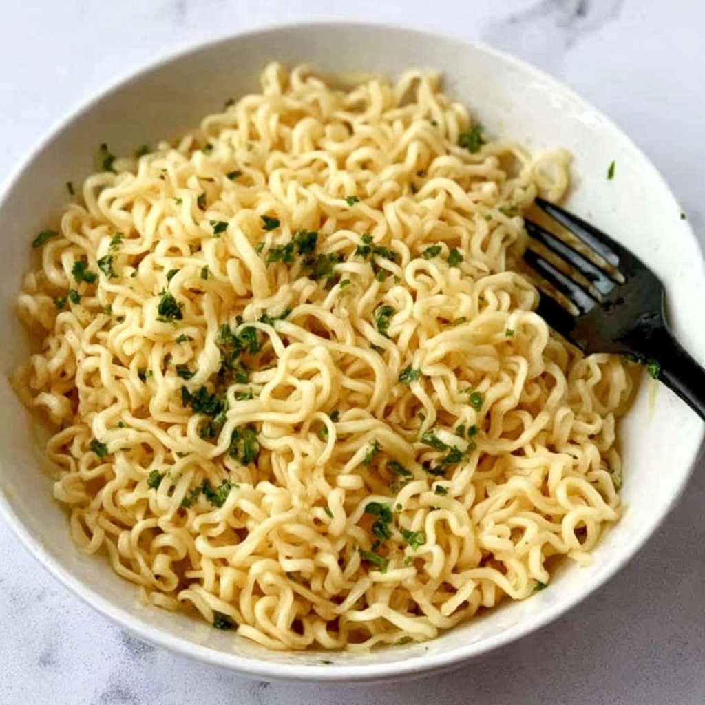 Garlic Butter Ramen Noodles Recipe - Recipe Image
