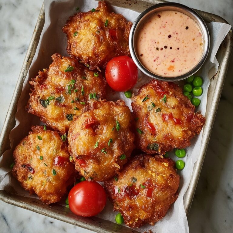 Tomato Fritters with Spicy Cheddar Dipping Sauce Recipe