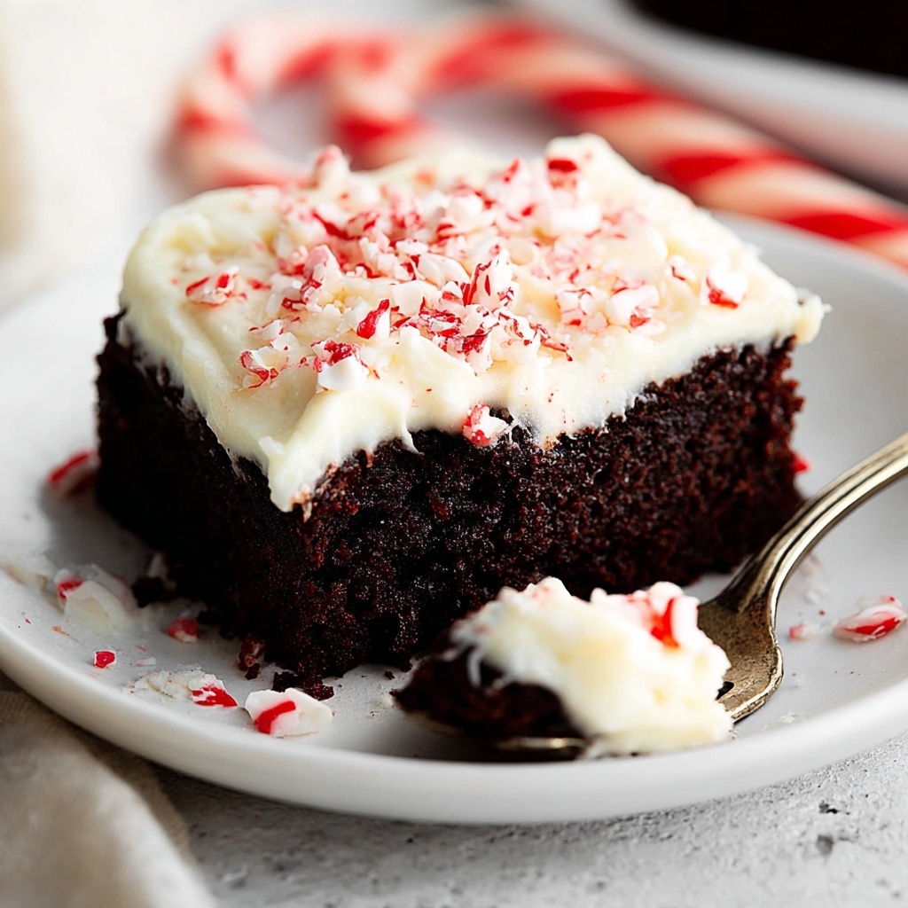 Chocolate Candy Cane Cheesecake Cake Recipe - Recipe Image