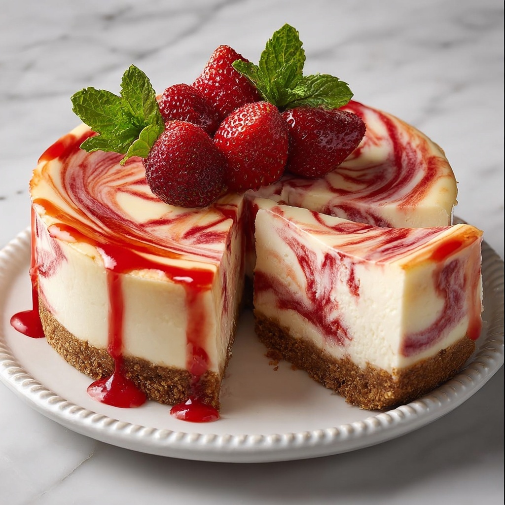 Strawberry Swirl Cheesecake: The Ultimate Dessert Recipe - Recipe Image