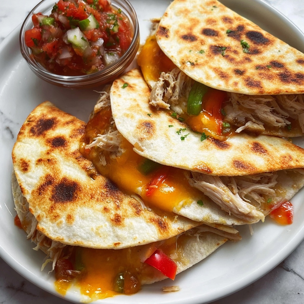 Pulled Chicken Quesadilla Triangles Recipe - Recipe Image