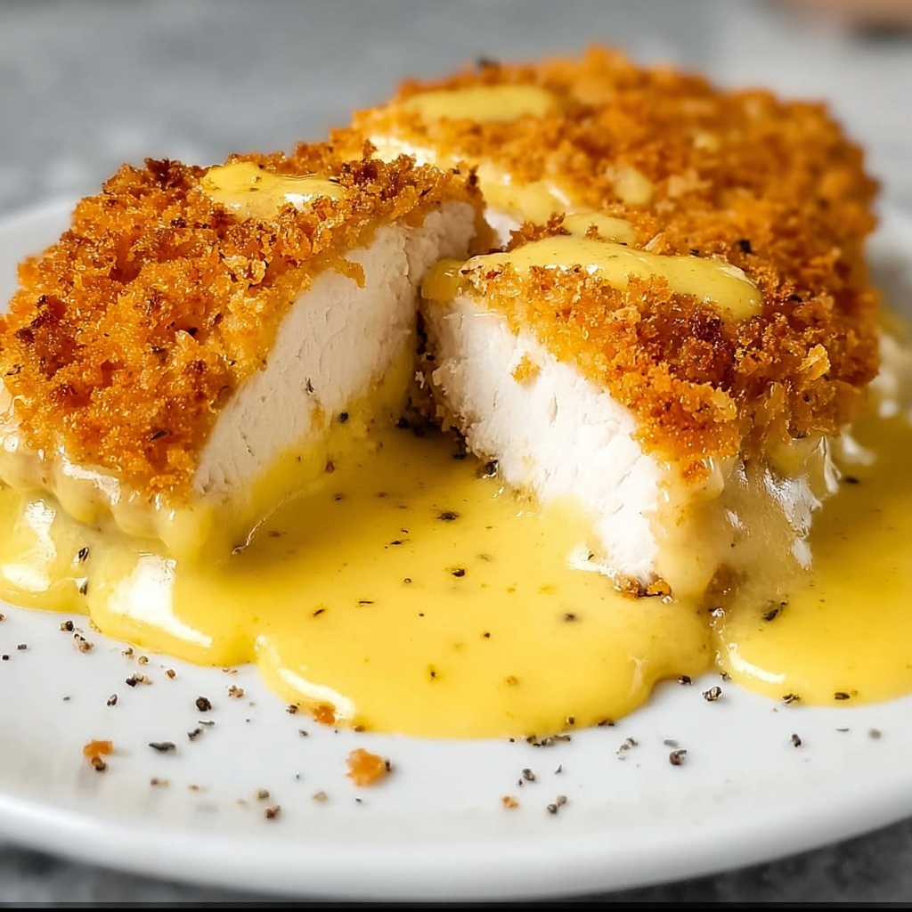 Pretzel Chicken with Cheddar Sauce: 7 Comforting Steps Recipe - Recipe Image